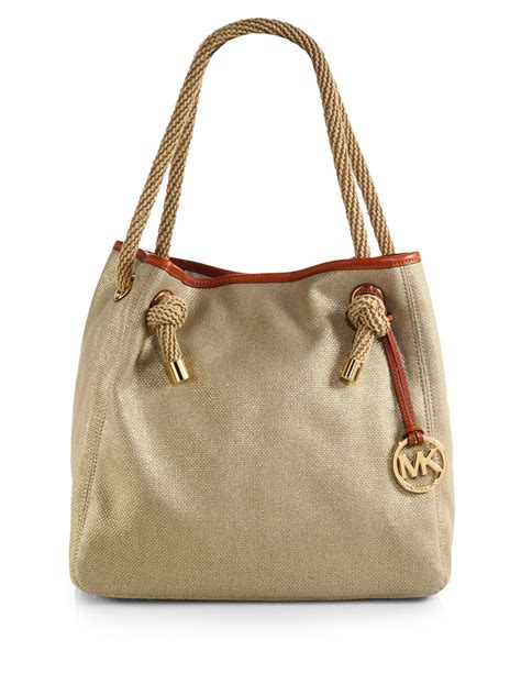 michael kors canvas beach bag|michael kors canvas tote handbags.